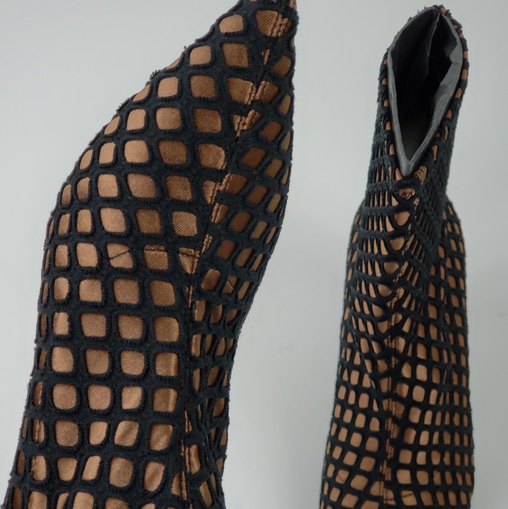 Zara Trafaluc High Heel Mesh Ankle Boots - Picture 5 of 8